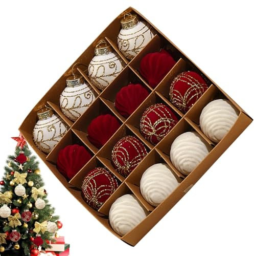 Weihnachtskugel-Ornamente, bruchsichere Weihnachtskugeln, Baumkugel Ornamente Set, Elegante Weihnachtsbaumschmuck, Bruchsichere Christbaumkugeln für Weihnachten Hochzeit