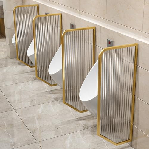 ASHILD An der Wand montierte Urinaltrennwand für öffentliche Toiletten, Toilettentrennwand aus gehärtetem Glas, Toilettentrennwand aus Edelstahl für Badezimmer, Sichtschutzwand aus Glas für Urinale
