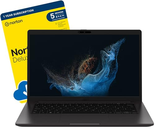 Galaxy Book 2 Business Laptop (Intel Core i7-1260P (12th Gen), 16 GB RAM, 512 GB SSD, 14'' Full HD, Wi-Fi 6E, Backlit Keyboard, Fingerprint Reader, Windows 11 Pro) includes FREE Norton 360 Deluxe