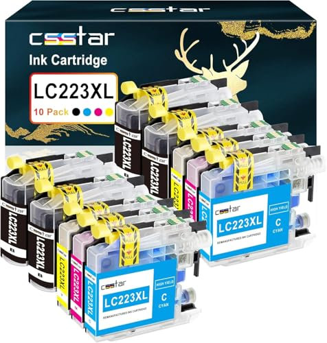 CSSTAR LC223XL Druckerpatronen - 10er Pack | Kompatibel mit Brother LC223 XL | Ideal für Brother MFC J5320DW, DCP J4120DW, DCP J562DW, MFC J480DW, J680DW, J880DW, J4420DW, J4620DW, J4625DW