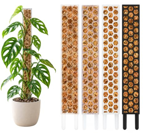 Nils der Pflanzenfreund® Moosstab 53 cm (XL) 1 Stück, Matt – Moss Pole, erweiterbare Rankhilfe für Monstera & Kletterpflanzen, Pflanzenstab für Indoor Pflanzen