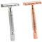 Beavorty 2Stücke Old Style Rasierer Handrasierer Aus Doppelklingen Rasiermesser Für Herren Traditioneller Nassrasierer Roségold Und Sternenmeer