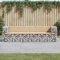 Festnight Gabionen Gartenbank Metall Wetterfest Gabionenkorb Sitzbank Outdoor Bank Garten Parkbank Steingabione Gabionenwand Steinkorb Drahtkorb Ziergabione Gartendeko 244x71x65,5 cm