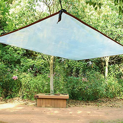 Tenda da sole trasparente per terrazza, in plastica impermeabile e impermeabile, misura adattabile per finestre, balcone, fiori, serra, trasparente, 5 x 8 m