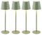 CATAVANA -Set di 4 lampade da tavolo wireless - ricaricabili a LED per interni/esterni-cavo USB-C - Lampada tattile con dimmer - Colore della luce caldo-Design in metallo - Marca francese - Cactus