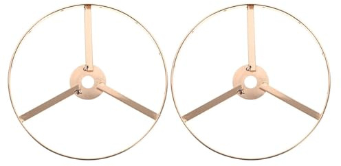 VILLCASE 2Pcs Sturdy Iron Lampshade Frame Round Wire Holder for DIY Lamp Making Compatible with Various Table and Pendant Lamps Home Office Lighting Decor