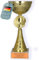 Larius Pokal (20 cm, 245g) – Personalisierbare Trophäe aus Metall mit Steinsockel – Ideal für Turniere, Fußball, Kindergeburtstage, Mannschaften & Auszeichnungen – Modell M2 (mit Wunschtext, Gold)