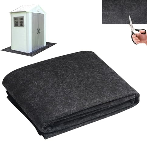 Outdoor Storage Shed Floor Mat, Black Felt Waterproof Dustproof Shed Flooring Mat, Washable Thickened Soft Patio Furniture Anti-Slip Pad, Protect Sheds Flooring from Wear/Liquid/Dust/Oil (4 x 5 FT)