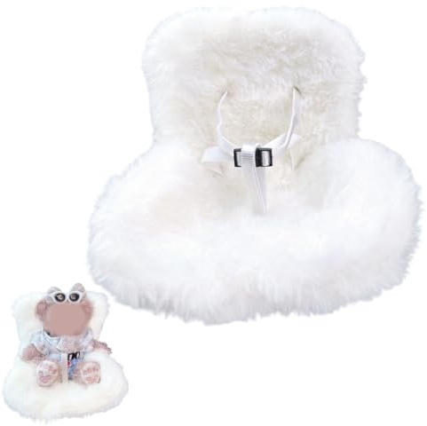 GXGM 1 Pièce Siège Auto pour Poupées, Siège de Voiture pour Poupée avec Coussin en Peluche,Pour Poupées de 17 cm,équipé de clips de Sortie d'air+Comprimés de Parfum(Blanc)