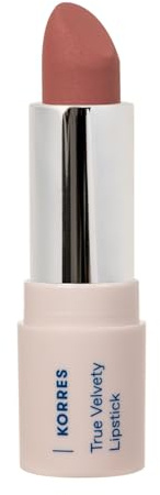 KORRES True Velvety Lipstick Nude Pink 13, nudefarbener Lippenstift mit intensiver Farbe & cremiger Textur, hohe Deckkraft & Semi-mattes Finish, vegan, 3g