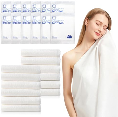 flintronic Komprimierte HandtüCher Tabletten, 12PCS Komprimiertes Handtuch Einweg, Compressed Mini Face Handtücher Tablets, Tragbare Handtücher für Outdoor, Reisen, Arbeitsplätze, Zuhause, 140x70cm