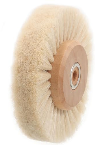 Beige Kunststoffbürstenrad, Polierbürste Holz, Mehrreihig, mit Holzkern | Rostentfernung und Effizienten Polieren, Wiederverwendbare Reinigungsbürste Rund für Spalten