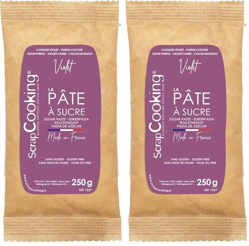 SCRAP COOKING Pâte à Sucre Violet 250 g 1 Unité (Lot de 2)