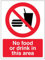 vsafety 53016 an-s No Food or Drink in diesem Bereich Verbot Allgemeine Schild, selbstklebend, Hochformat, 150 mm x 200 mm x 200 mm, schwarz/rot