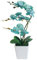 YSZL Arreglos Artificiales de Seda Phalaenopsis para orquídeas de 15 Pulgadas de Alto (Azul Dorado)