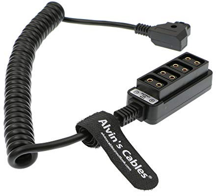 Alvin's Cables D-Tap auf 4 D-Tap Buchse Splitter Spiral Kabel für Anton Bauer V Mount Batterie