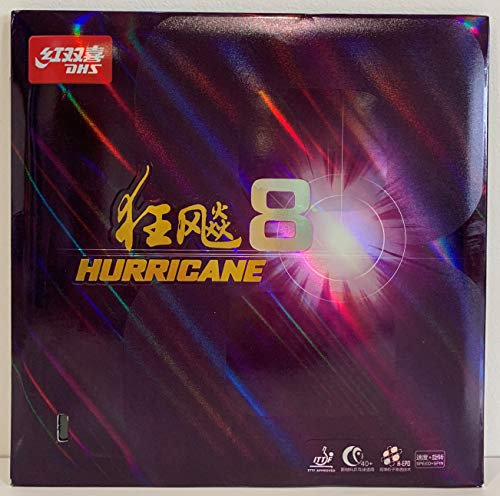 DHS Hurricane 8 Tischtennisgummi, 2,15 mm, Schwarz