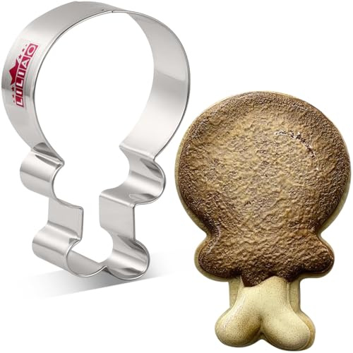 LILIAO Thanksgiving Turkey Leg Cookie Cutter - 2.7 x 3.9 inches - Stainless Steel