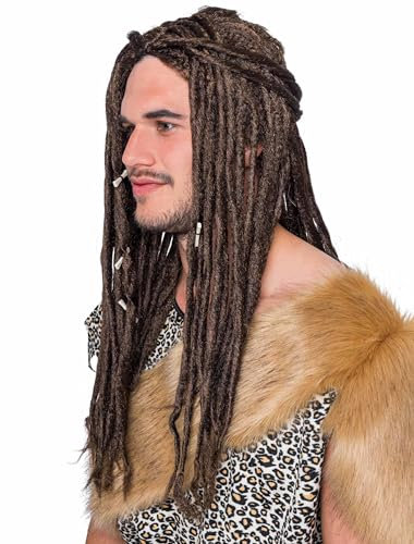 Perücke Pirat mit Dreadlocks braun one Size