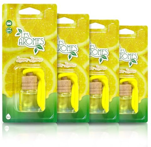 Deodorante profumo auto da appendere bottiglia 6 ml Limone - Pack 4 pz