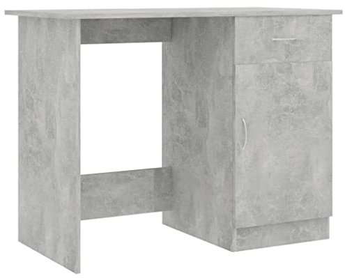 vidaXL Bureau, Table d'Ordinateur, Table d'Étude, Meuble de Salon Salle de Séjour Salle de Travail Maison Intérieur, Gris Béton Bois d’Ingénierie
