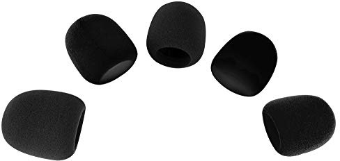 Pronomic WS-505 BK Windschutz 40-55 mm 5er Set Schwarz, Farbe: Schwarz | Windschutz für Mikrofone, Dämpft Körperschall- und Popp-Geräusche, Geeignet für Mikrofone mit 40-55 mm Korbdurchmesser