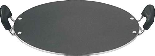 Vinod Antihaft-Krepppfanne, Schweizer Granitbeschichtung, Dosa-Pfanne, Pfannkuchen, flache Pfanne, Tawa-Grillplatte, 30,5 cm, mit doppeltem kühlbleibendem Griff, gaskompatibel, PFOA-frei
