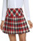 Damen Schule Stil Elastische High Taille Faltenrock A-Linie Kariert Tennis Mini Röcke mit Kurze Hosen(S, 16)