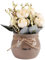 Starbun Künstliche Blumen - Keramik Vase Künstliche Seide Rose Blume Topf Home Desktop Dekoration Ornament Weiß