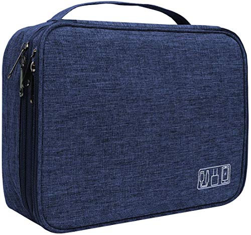 OliviaLiving Elektronik-Organizer, Jelly Comb Elektronisches Zubehör Kabel Organizer Tasche wasserdichte Reise Kabel Aufbewahrungstasche für Ladekabel Power Bank iPad (Marineblau)