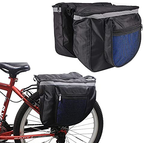 Qanye Fahrradtasche, Fahrradtaschen Gepäckträger, Doppelte Fahrradtasche, Fahrradtaschen Hinten, Gepäcktaschen Mountainbike, mit Reflektierenden Streifen, für Fahrradrücksitz (Zufällige Farbe)