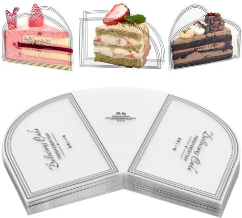 100 Porte-Gâteaux Triangulaires, Boîte à Gâteaux Transparente Adaptée à la Décoration de Desserts de Gâteaux en Mousse