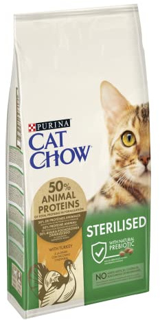 CAT CHOW Adulte Stérilisé - Riche en Dinde - 10 KG - Croquettes pour chats adultes