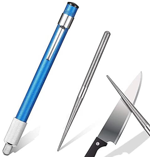 Portatile Diamante Affilacoltelli in Acciaio Inossidabile Penna Affilacoltelli Pocket Regolabile Design per Cucina da Caccia Esterna