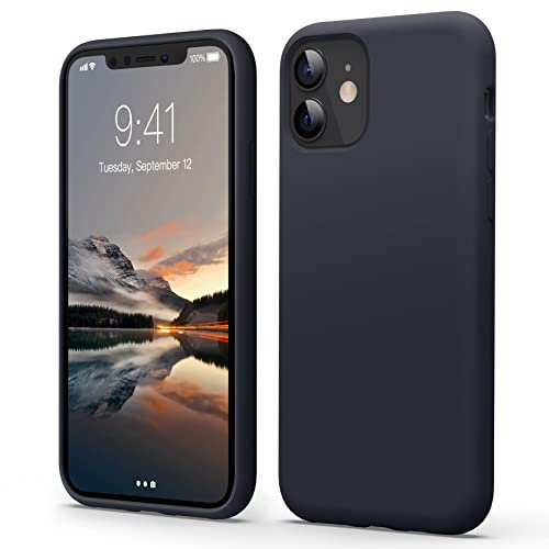 Flyzoo Flüssige Silikon Case Kompatibel mit iPhone 11 Hülle (6,1), Kratzfest & Anti-fingerabdruck Handyhülle mit Rundumschutz: 4-Schicht Schutzhülle, Erhöhter Rand für Bildschirm & Kamera, Schwarz