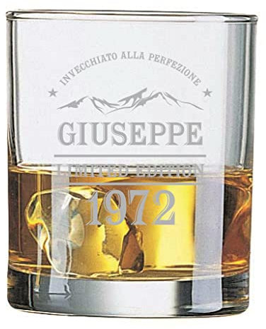 Bicchiere da Whisky PERSONALIZZABILE con nome e anno Incisione Invecchiato alla perfezione - Idea regalo