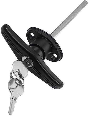 DOITOOL T-Griff-Wellen-Kit Langes Garagen-Hardware-Griffzubehör Mit Schlüssel Nicht Verriegelbarem Scheunen-Verriegelungstür-Baugruppen-Schlüsselschloss