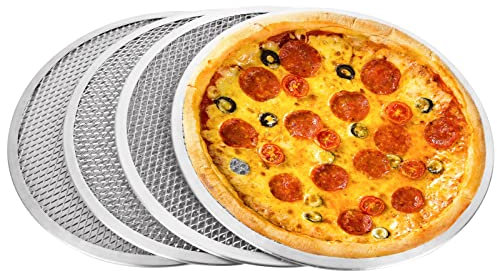 MIVIDE 4PCS 12In Mesh Pizza Screen, Pizza Trays for Oven Non Stick, Aluminium Pizza Mesh Screen, Round Pizza Tray Pizza Baking Sheet for Oven
