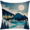 Laurel & Mason Dekokissen Kissenbezug, Kissen, Baumwolle, Leinen, 45 x 45 cm, Motiv Berge