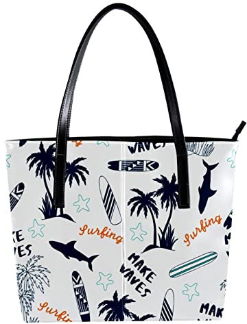 Make Waves Plane Coco Schultertasche Leichte Freizeit Schultasche Lehrer Tasche Handtasche Geldbörse, Mehrfarbig