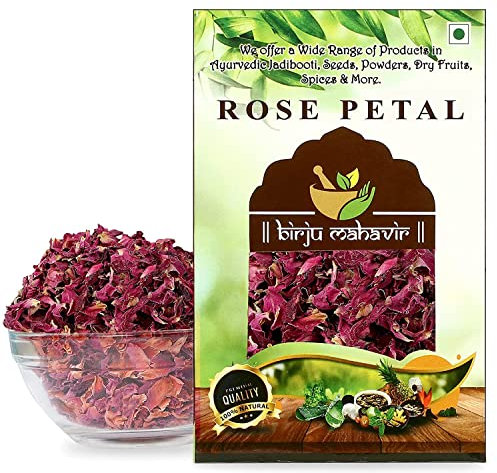 AOZA Birju Mahavir Petali di rosa essiccati al sole - Gulab Patti 100 Gr