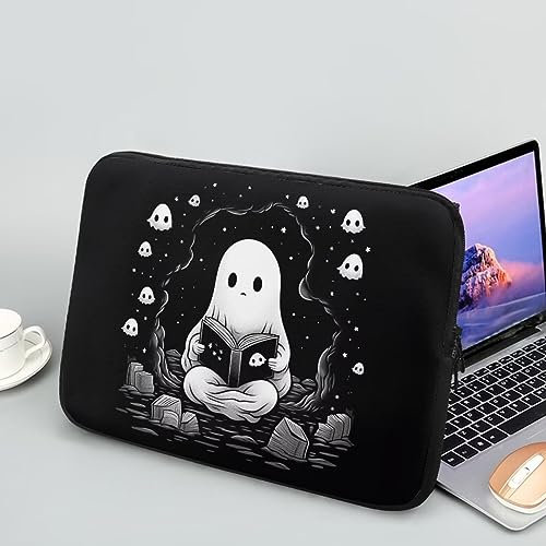 Showudesigns Cute Ghost Laptop Protective Sleeve - Waterproof 13 inch Laptop Pouch for Women & Men - Business Trip Notebook Carrying Case Bag - Black
