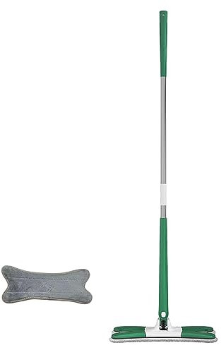 LOVIVER x Type Flat Floor Mop Microfiber Mop with 1 Washable Microfiber Pad Floor Dust Mop Floor Cleaning System Lazy Flat Mop for Floor Indoor Home, Green