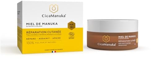 CICAMANUKA - MIEL RÉPARATION CUTANÉE 100% DE MIEL DE MANUKA IAA18+ -Favorise la réparation cutanée des peaux sensibles à tendance atopique et acnéique - Comsos Natural - 150ml