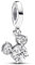 PANDORA Moments Disney Micky Maus Funkelnder Kopf Silhouette Charm-Anhänger aus Sterling Silber, Zirkonia, Kompatibel Moments, 793031C01