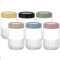 Danmu Art Glass Jars with Lids 6Pack 500ml- Stackable Glass Jam Jar Overnight Oats Jars with Leak-proof Lids - Pickling, Canning, Preserving for Kitchen Food Storage Container (Mixed color, 500 ml)