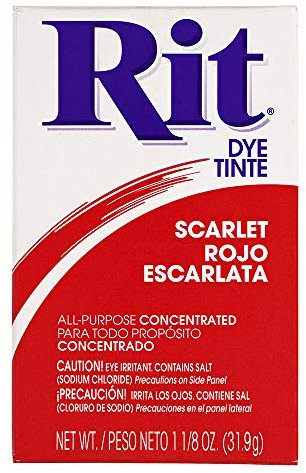 Tinte en polvo concentrado multiusos para ropa, decoración y manualidades, rojo escarlata (paquete de 1)