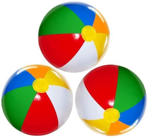 Ballon de Plage,3 pcs Boule de Couleur Gonflable,30cm Ballon de Natation,Water-Polo Arc-en-Ciel,Ballons De Piscine,Ballons De Plage Gonflables Portables,Balles Jouets pour Le Fête en Plein Air D'été