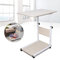 Laptoptisch Beistelltisch HöHenverstellbarer Pc Tisch Notebook Kaffee Schreib Desk Nachttisch Tragbarer Computer Mobiler Pult Mit RäDern FüR Bett Wohnzimmer Sofa Krankenhau Modern Einfach Weißer Ahorn