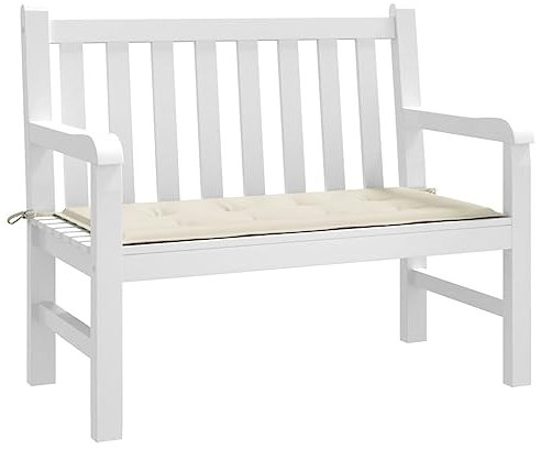 FOZICV Bankauflage Creme 100x50x3 cm Wasserdicht Stoff Sitzkissen Universellen Design Gartenbank-Auflage Dekorative Funktion Außenbereich Sitzpolster Witterungsbeständig